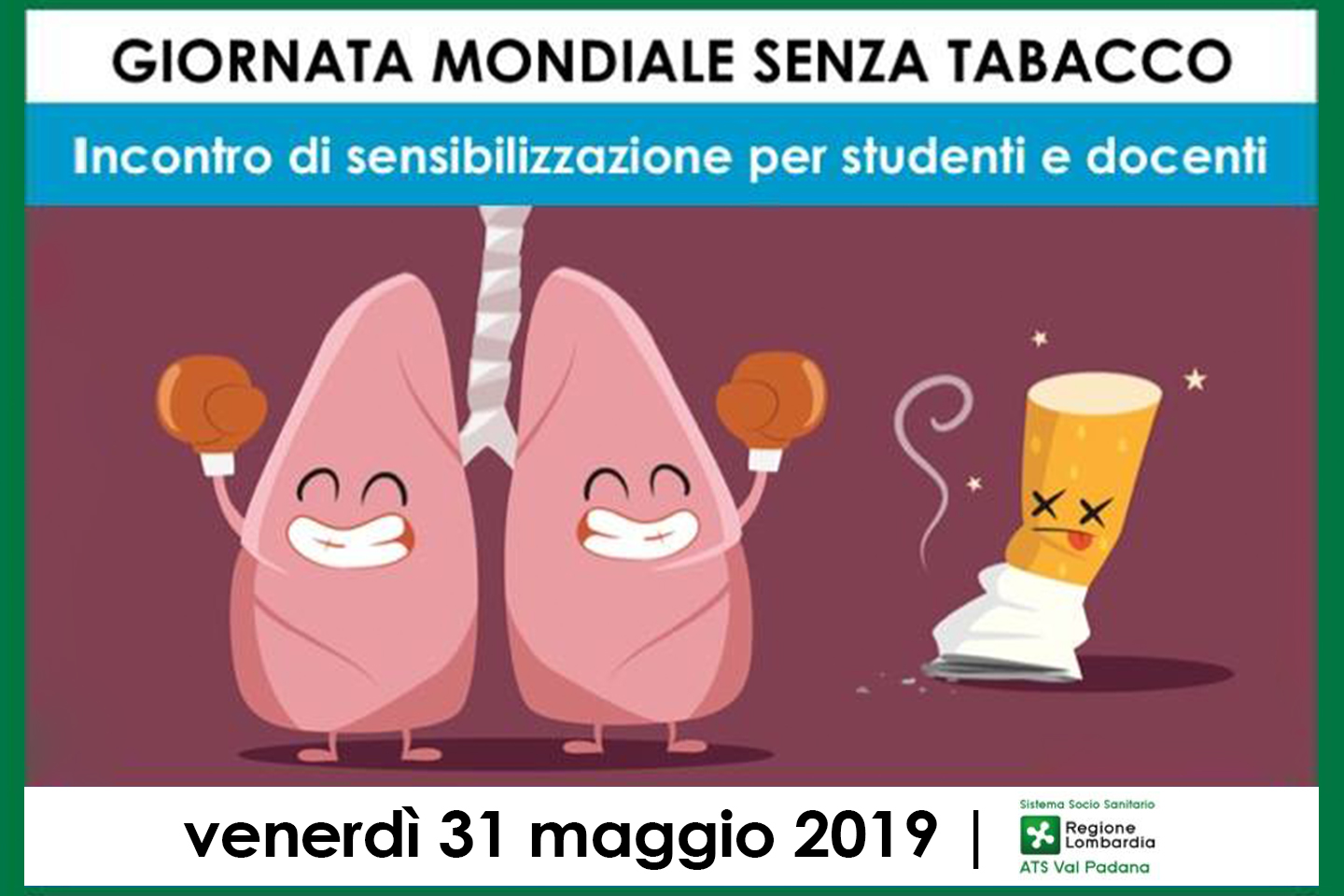 Giornata mondiale senza fumo -ATS valpadana